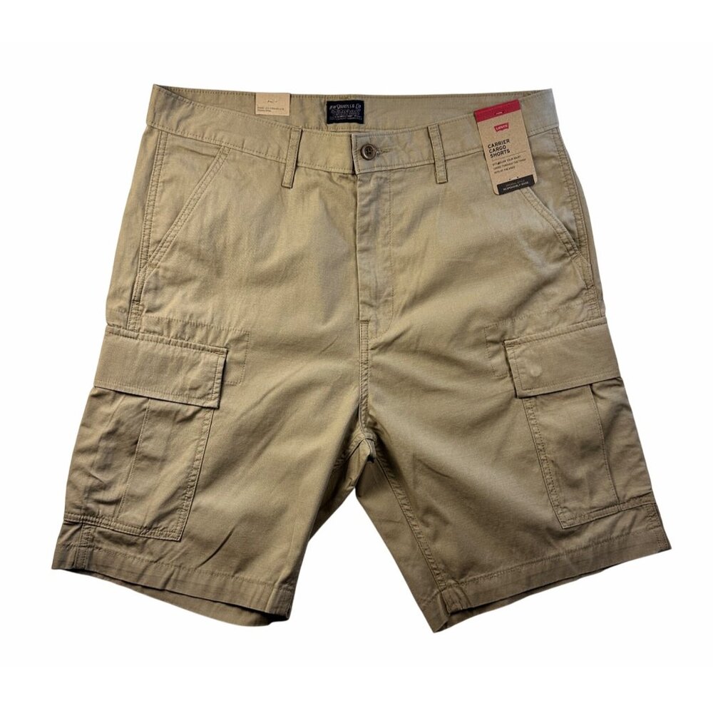 Levi's Carrier Mens Cargo Shorts Sz 34 Loose Fit Khaki NWT Outdoors casual - Picture 2 of 11